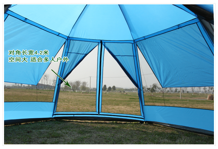 Cheap Goat Tents UV Hexagonal Outdoor Camping Huge Tent 8 12 Person Rainproof Anti Mosquito Hiking Tent Awning Garden Pergola Car Beach Awning Tents 
